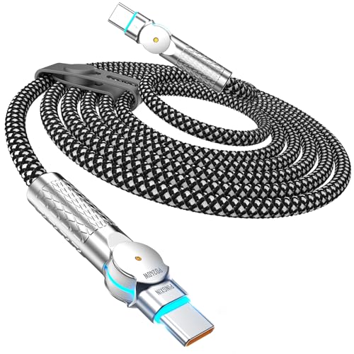 USB C to USB C Cable 10FT 240W, 180°Rotating USB C Cable Braided Type C Charger Cable Fast Charge for iPhone 16/16Pro/16Plus/16ProMax,MacBook Air,iPad Pro,Pixel,Samsung Galaxy S23/S24 Ultra-Black - size: 10FT