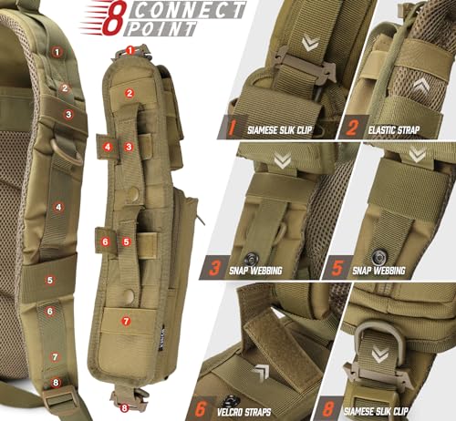WYNEX Molle Backpack Shoulder Strap Pouches of Water Bottle Pouch Version | Tactical Accessories Backpack Strap Pouch Water Bottle Carrier Holder Molle Accessories for Backpacks - color: Khaki