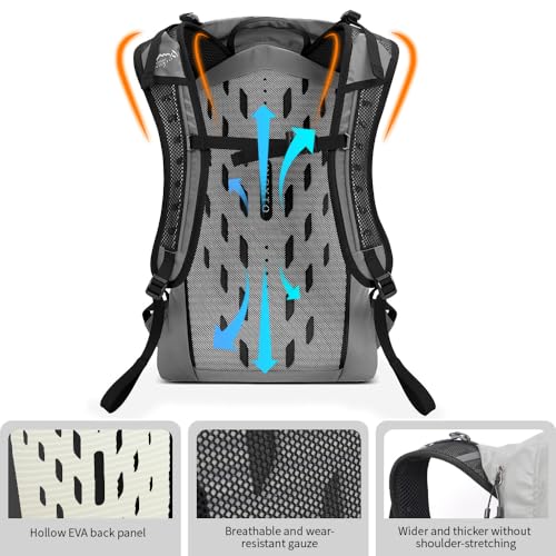 IX INOXTO Hiking Hydration Backpack with 2L/3L Water Bladder for Women and Men18L/25L Water Backpack for Hiking, Cycling, Climbing, Camping - style: Grey-3L Water Bladder