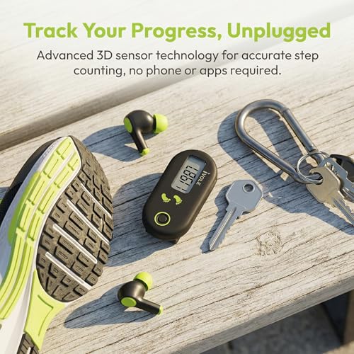 TOYANDONA 3D Accurate Step Counter: Mini Clip On Digital Pedometer with Clip and Lanyard Portable Electronic Fitness Tracker for Men Women Walking Running