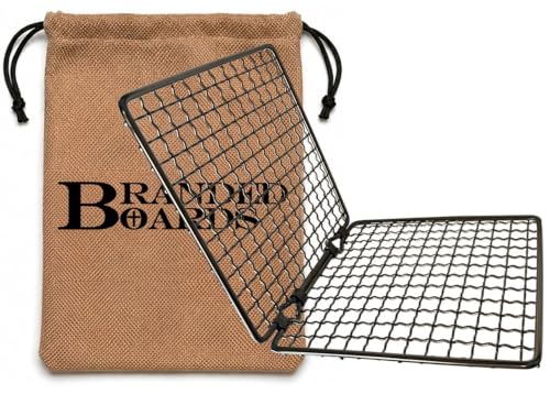 Portable Bushcraft Stainless BBQ Folding Cooking Grill Grate & Burlap Hemp Drawstring Bag. Camping, Campfires, Backpacking, Hunting & Fishing. (Folding Grill & Bag ONLY) - size: Folding Grill & Bag