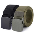 Mile High Life | Nylon Web Belt | Outdoor Military Belt | TSA Safe Buckle Plastic/Metal - color: Black-510olive