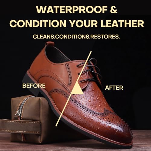 RAPSAKEMOH Shoe Polish Kit, Horsehair Brush Shoe Shine Kit For men - color: Light Brown