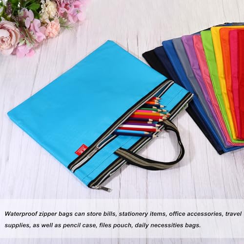 PATIKIL Waterproof Zipper File Bag, Documents Storage Zip Pouch, Green | 11x14inch Bag Books Tools for Office Travel - color: Green