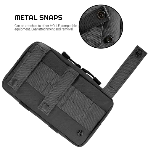 Tactical Molle Admin Pouch | Utility EDC Tool Pouch Bag | Backpack Strap Pouch | Battle Belt Accessories Pouch for Chest Vest Waist Gear - color: Black