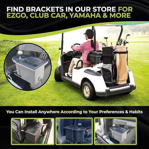 Club Clean - Original Ball and Club Cleaner/Washer with Universal Bracket for Golf Cars - Home Use - Single Chamber - color: Woodgrain Washer w/ Bracket