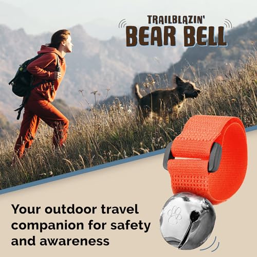 Trailblazin' Bear Bell for Outdoor Safety, Camping, Hiking Essentials, Bike Bells, Backpacking & Dog Bell to Alert Wildlife, Off-Leash Tracking, Made in USA - color: Orange, size: Large 1.25" Bell