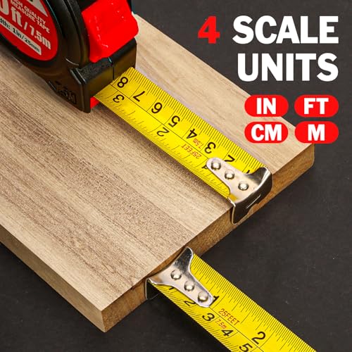 Tape Measure 25 ft, 10 Pack Bulk Easy Read Measurement Tape, Self-Locking Measuring Tape Retractable 25 FT by 1 in - color: 10 Pack