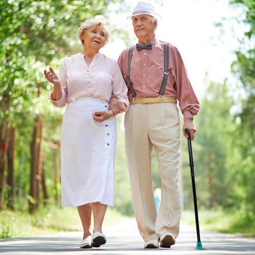 FSA/HSA Eligible, Vaunn Medical Easy Grip Height Adjustable Folding Cane/Walking Stick with Strap/Pouch- Compact, Portable, and Safe Walking Assistant- Non-Slip Grip Handle- Men, Women, Elderly - style: Glow Tip