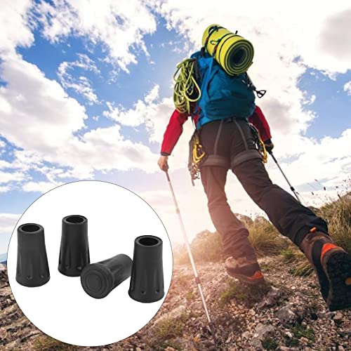 Hiking Pole Tips, 12Mm / 0.5In Non Slip Easy to Install 4 Tip Protectors for Trekking Poles