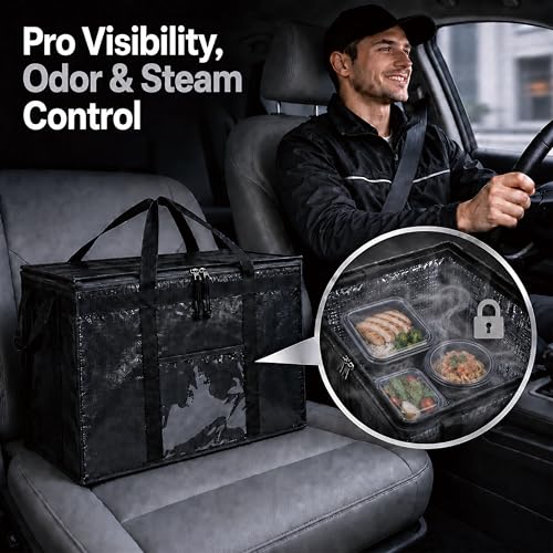 NZ home PRO Large Insulated Food Delivery Bag (2XL, Gray, 1 Pack) - color: Gray, size: 2XL (PRO)