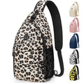 Pritent Crossbody Bags for Women Men Trendy Sling Bag Backpack Casual Chest Bag with Convertible Shoulder Strap - color: Leopard, size: Medium