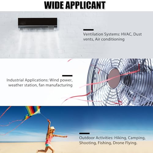 Anemometer Bluetooth 65MPH, AIOMEST HVAC Air Flow Wind Meter CFM AI-100APP | Data Logging, Handheld Wind Speed Gauge Measuring Air Velocity & Temp, BFT Scale, Anemometro for Airflow Balance, Drone, Golf - color: AI-100APP Bluetooth Anemometer