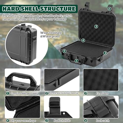 Relaxweex 11.3 x 8.7 x 4.2 Inch Hard Case, Grid Shell, Black - color: Black, size: 11.3 x 8.7 x 4.2 Inch, style: Grid Shell