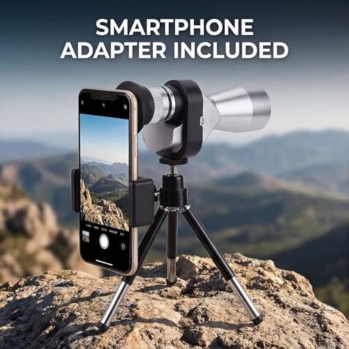 8x20 HD Monocular Telescope for Outdoor Use, Portable Manual Focus Pocket Telescope for Adult Explorers Silver