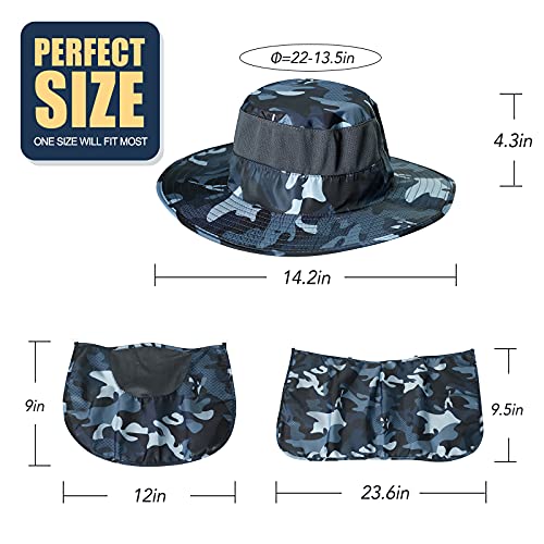 Fishing Hat,Sun Cap with UPF 50+ Sun Protection and Neck Flap,for Man and Women - color: Camouflage