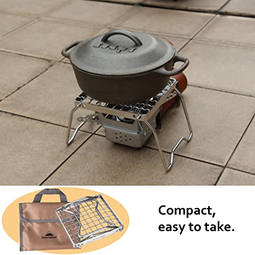 CAMPINGMOON Portable Folding Camping Campfire Grill over Fire Split Stoves 304 Stainless Steel (Grid wire (MS-1011)) - color: Grid wire (MS-1011)