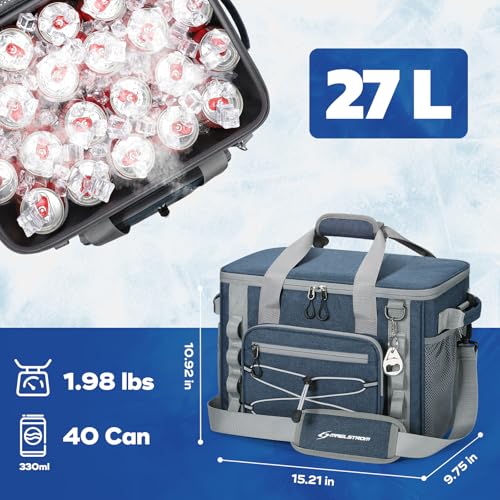 Maelstrom 30/40 Can Soft Cooler Bag, Leakproof Insulated Ice Chest | 24h Cold (With Ice), 5-Layer Insulation, Multi-Pockets ,Lightweight,Perfect For Camping, Beach, Hiking, Kayaking, Road Trips - color: 3.Blue, size: 40 Can