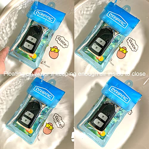 DRIPAC Waterproof Car Key FOB Case Bag Dry Holder Pouch For ID Badge Cash - color: Blue