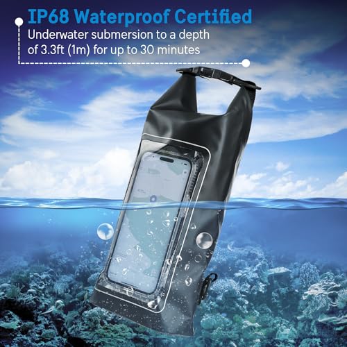 Pelican Marine IP68 Waterproof Dry Bag 2L with Phone Pouch/Case - Black - color: Stealth Black - 2L, size: 2L