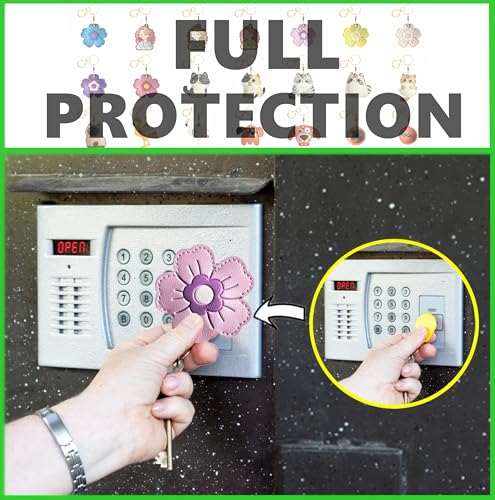 Leather Keychain holder Protective Case Compatible with Apple AirTag - color: Lavender Flower
