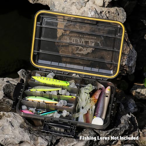 RUNCL Fishing Tackle Box, Waterproof Tray for Jigs Lures, Thicker Floating Tackle Utility Box with Adjustable Dividers, 3600/3700/Large 3700 Size - color: 2PCS 3600
