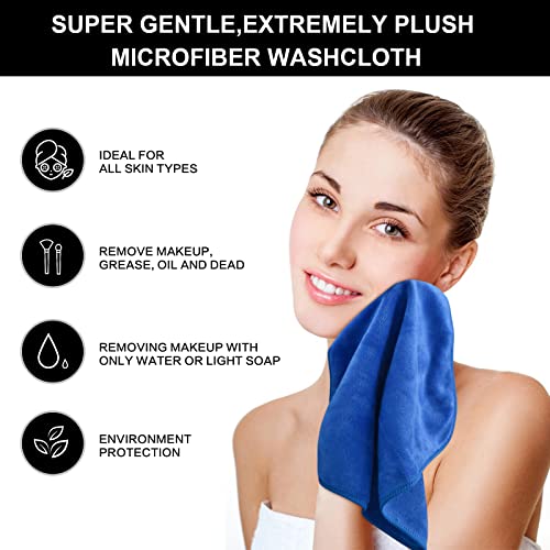 SINLAND Microfiber Facial Cloths Fast Drying Washcloth 12inch x 12inch (6pack, Blue) - color: Blue, size: 1 Count (Pack of 6)