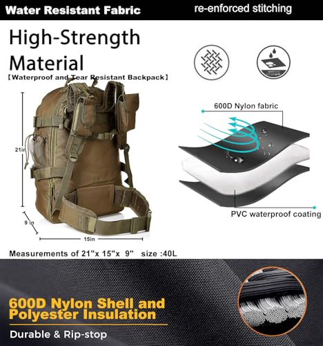 Miramrax Tactical Backpack Military Army Daypack - Assault Pack for Men Molle Backpacks Bug Out Bag 3 Day Pack for Hiking Camping Travel Hunting Rucksack Trekking Green - color: Green