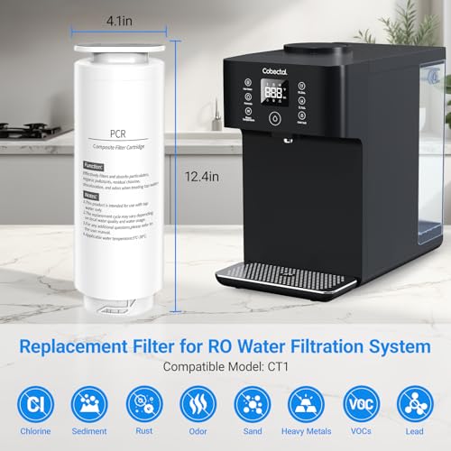 CT1 Genuine Replacement Filter Cartridge for Cobectal Countertop Reverse Osmosis Water Filter System, Reduces PFAS, PFOA/PFOS, Lead, Chlorine, PCR Composite Filter Cartridge (1 Pack)