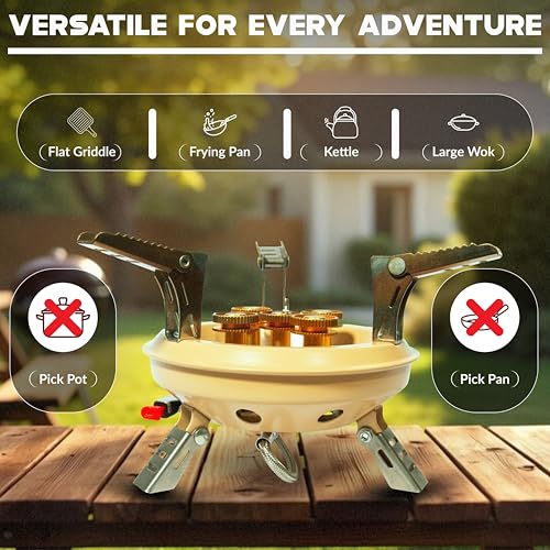 Roamix 54,500 BTU Multi-Fuel Portable Camping Stove – 16,000W Collapsible Windproof Burner with Fuel Canister Adapter & Carrying Case for Outdoor Cooking, Backpacking & Emergency Use