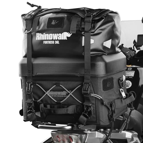 Rhinowalk Motorcycle Tail Bag Modular Combo – MFT2305 Hard Shell Case + 36L Waterproof Soft Bag (MFT2308) for Flexible Storage - style: Mft2307 Combo (=Mft2305+mft2308)