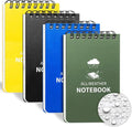 Waterproof Notebook, 4 Pack Pocket Notepad, 3" x 5 NotePad Multicolor - color: Multicolor