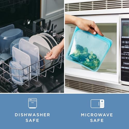 Stasher Reusable Half Gallon Silicone Food Storage Bag, Clear, 64 oz | Food-Safe Silicone, Freezer, Sous Vide, Microwave, Dishwasher, Oven Safe, Meal Prep, Bulk Storage, BPA-Free, Eco-Friendly - color: Clear