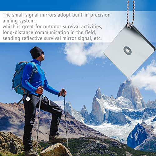 SIXGOD 2 Pcs Survival Signal Mirror 2 x 3 in, Emergency Rescue Mirror