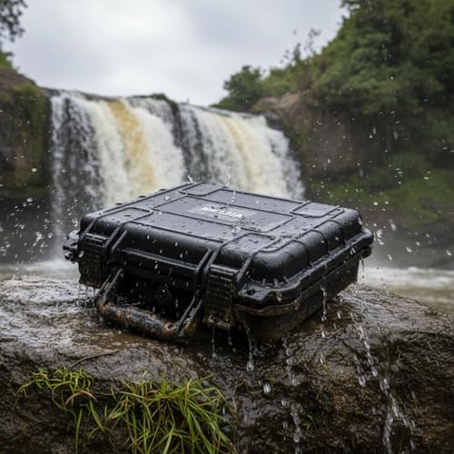 MEIJIA All Weather Waterproof Hard Camera Case,Hard Case,With Customized Fit Foam Included, Elegant Black,Fit for Drones,camera,lens (13.39"x11.61"x3.93") - size: 13.39" x 11.61" x 3.93"