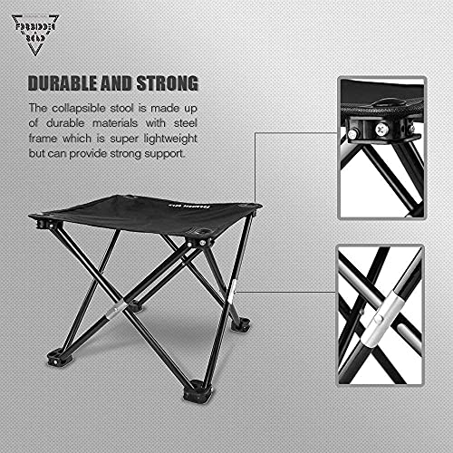 Forbidden Road Portable Folding Camping Stool with Carry Bag - color: Black, size: 14.17 * 11.8 inch