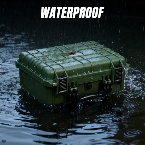 Jack Boss Waterproof Hard Camera Case with Pre-cut Foam,Green - color: GREEN, size: 16x12.8x6.8 in