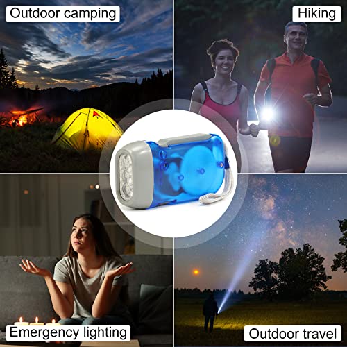Mudder 24 Pack Hand Crank Flashlight, Light 1 - color: Yellow, Red, Grey, Blue