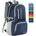 ZOMAKE Lightweight Packable Backpack, 35L Foldable Daypack (Navy Blue) | Light Hiking Backpacks Water Resistant Collapsible Day Pack for Travel, Everyday Carry, Multi-Pocket Layout, Heavy Duty Nylon - color: Navy Blue, size: 35L