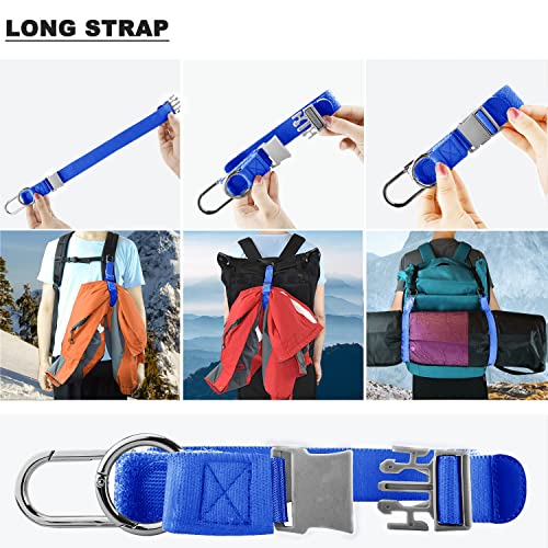 Elastic Jacket Gripper Travel Strap with D-Ring Hooks and Buckle, Suitcase Straps Belts Travel Accessories, Makes Your Hands Free - color: Blue