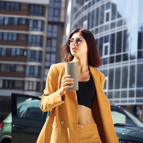 Ideus 17 oz Travel Coffee Mug, Double Wall Vacuum Stainless Steel Insulated Coffee Tumbler With Lid, Splash-Proof & Cup Holder Friendly, Keeps Drinks Hot/Cold, Dishwasher Safe, Celadon - color: Celadon