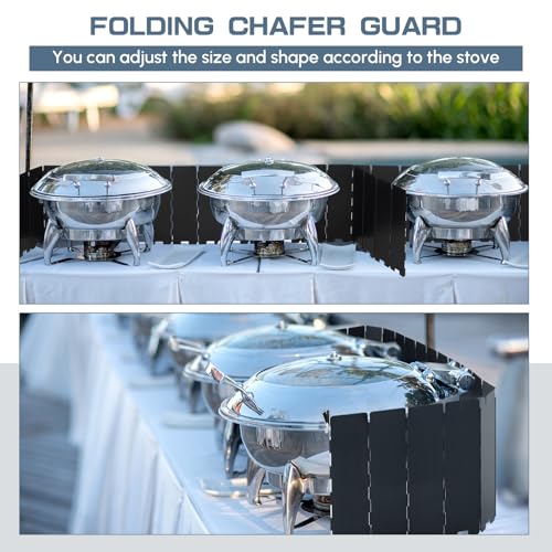 MorningRo 2 Pcs 40 Plate Camping Stove Windscreen Stainless Steel Folding Wind Cover with Drawstring Bag Windscreen for Camping Stove Picnic Backpacking Alcohol Stoves Wind Shield (Black) - color: Black