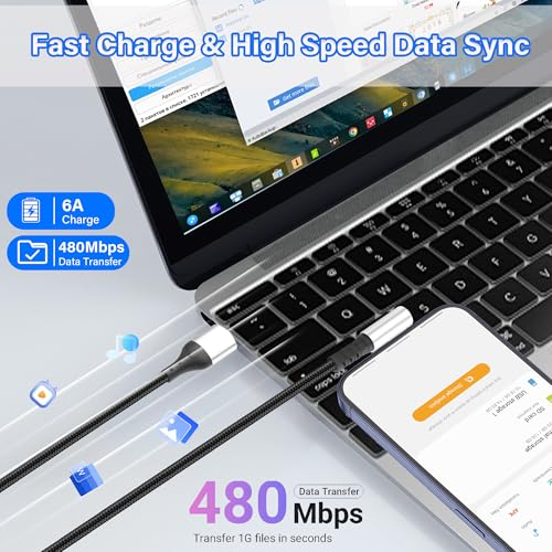 Short USB Type C Charging Cable USB A to C Cable 6A Fast Charging Cord 90 Degree Type C Charger Cable for Car Cell Phone Tablet and USB C Devices 9.8in (USB C Right Angle) - style: USB C Right Angle