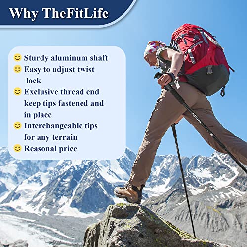 Telescopic Trekking Poles for Hiking, Anti-Shock Nordic Walking Sticks - color: Silver