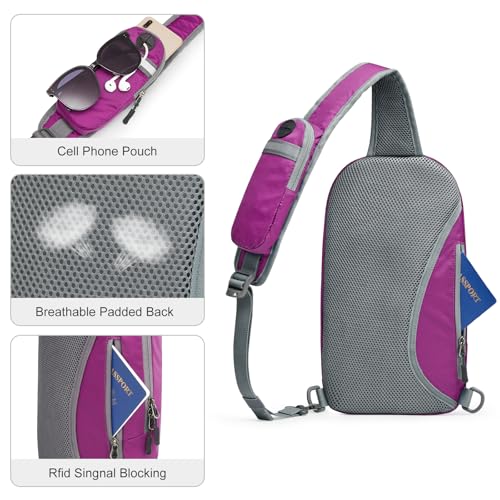 G4Free Sling Bag for Men Women,RFID Blocking, Crossbody Backpack,Travel - color: Purple