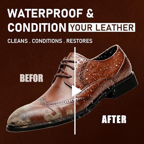 RAPSAKEMOH Shoe Polish Kit, Horsehair Brush Shoe Shine Kit For men - color: Dark Brown