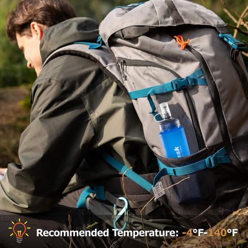 Azarxis TPU Soft Flask Collapsible Water Bottles BPA-Free 250ml 350ml 500ml for Hydration Vest Pack Running Hiking Cycling Climbing - color: Blue 500ml / 16.9oz - 2 Pack