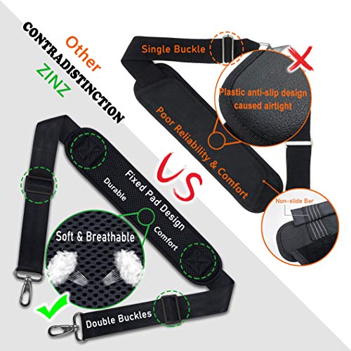 ZINZ Bag Shoulder Strap, Padded Adjustable Shoulder Strap Replacement - color: Black, size: 57"