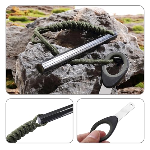 Ferro Rod Fire Starter, 6 inch X 1/2 inch Flint and Steel Fire Starter Kit with Paracord Lanyard Handle and Striker, Emergency Survival Tool for Your Hiking, Backpacking, Campfires and Camping
