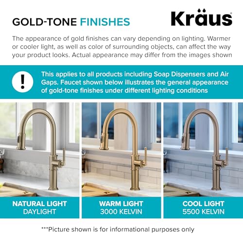 KRAUS Oletto Commercial Style Single Handle Pull Down Kitchen Faucet with QuickDock Top Mount Installation Assembly in Spot Free Antique Champagne Bronze, KPF-2631SFACB - color: Spot-Free Antique Champagne Bronze, style: Commercial Style Faucet